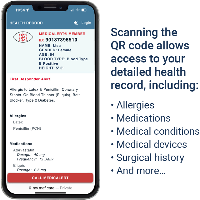 QR Code Classic Medical ID Necklace, Purple, large image number 3